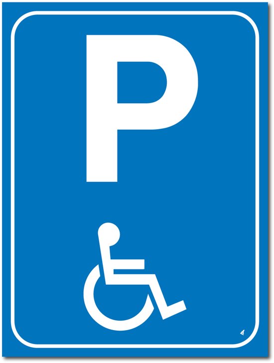 Mindervaliden parkeren bord - E06 - Aluminium - 30 x 40 cm - Weerbestendig