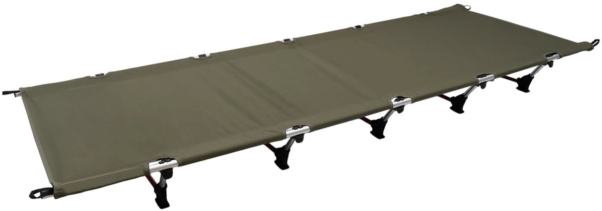 Hanimo Opvouwbaar Campingbed Met Draagtas - Veldbed - Kampeerbed - Strecher Ligbed Inklapbaar - Inklapbaar - Klapbed - 190x65xcm - Leger Groen