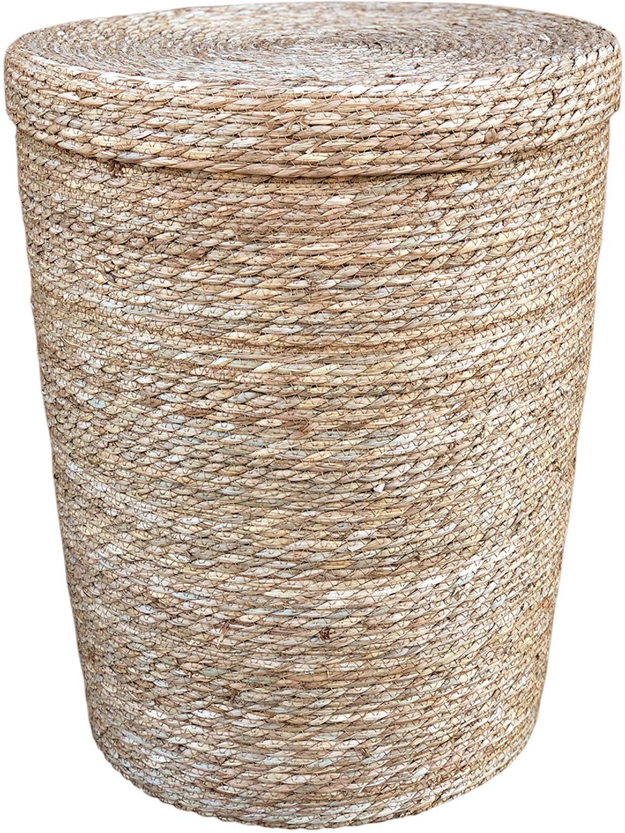 Goedkoopste Lavandoux - Wasmand met Deksel - Zeegras - Naturel - S Ø30 x H40 cm