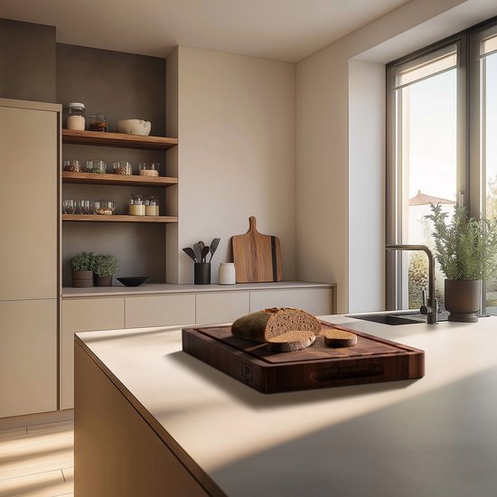 Planche à découper en bois de Luxe – Planche à découper décorative de Cuisine – Planche à boissons – Planche à pain – Planche à viande – Bloc à découper – Planche à fromage – Planche à tapas – Bois dur tropical – Bois d'acacia