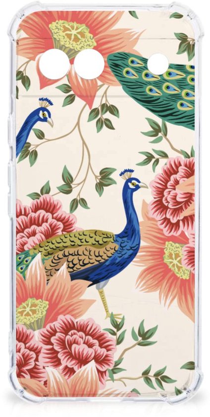 Coque antichoc pour Google Pixel 8A Pink Paon