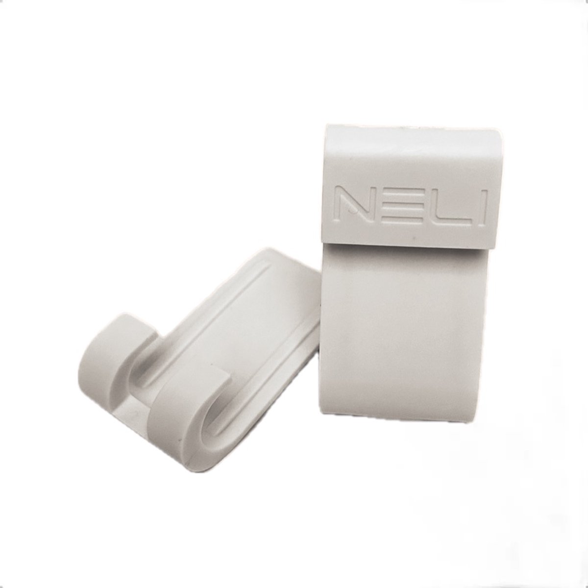 NELI 2er-Set haken voor glazen wand, douchescherm, glazen deur, douchecabine (douchehaak, deurhaak, reishaak), Kleur: wit