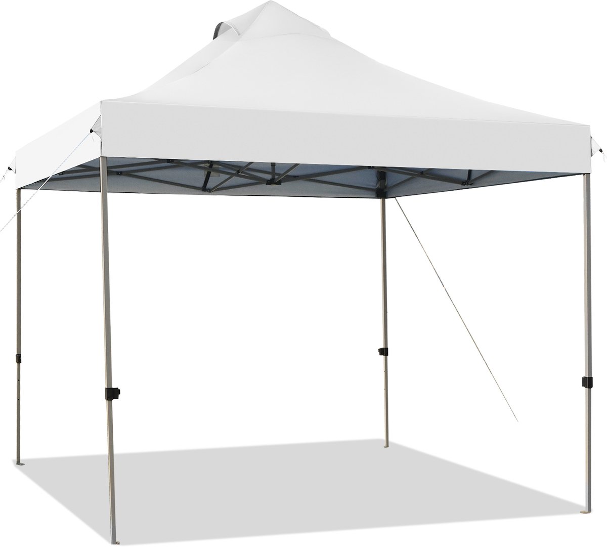 COSTWAY 3 x 3 m paviljoen, vouwpaviljoen, waterdicht, stabiel, winterbestendig, uv-bescherming 50+, in hoogte verstelbaar tuinpaviljoen, partytent met draagtas op wielen, voor tuin, bruiloft, feest
