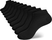 Calzera 10 Paar Enkelsokken - Sneakersokken - Lage sokken - Zwart - Maat 47-50