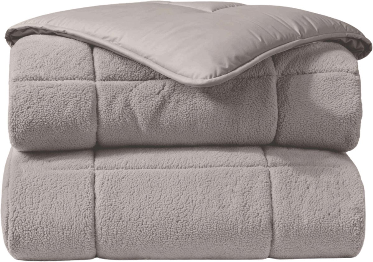 Zelesta Teddybed Taupe 140x200 - Teddy Dekbedovertrek - 30 dagen proefslapen - Fluffy Dekbedovertrek - Wasbaar dekbed - Dekbed zonder overtrek