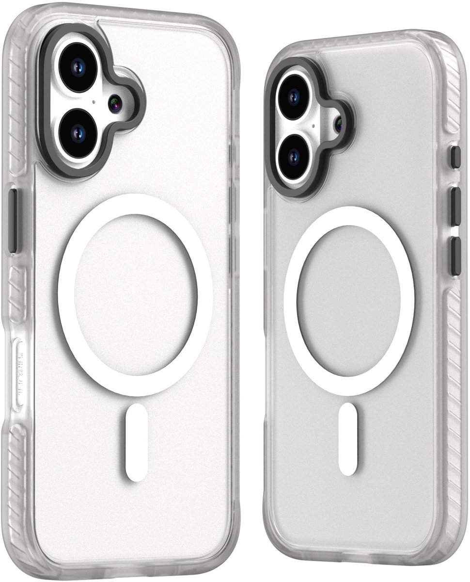 Mobile5 - iPhone 16 Magsafe-Compatible Backcover - Wit met Lens Design