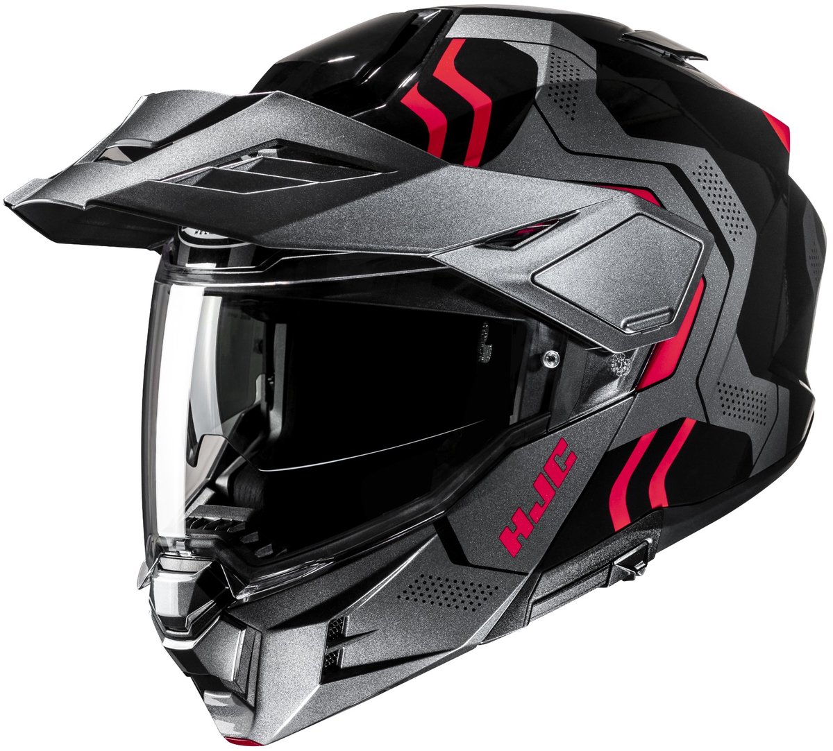 HJC i80 Velly Zwart Rood Adventure Motorhelm - Helm