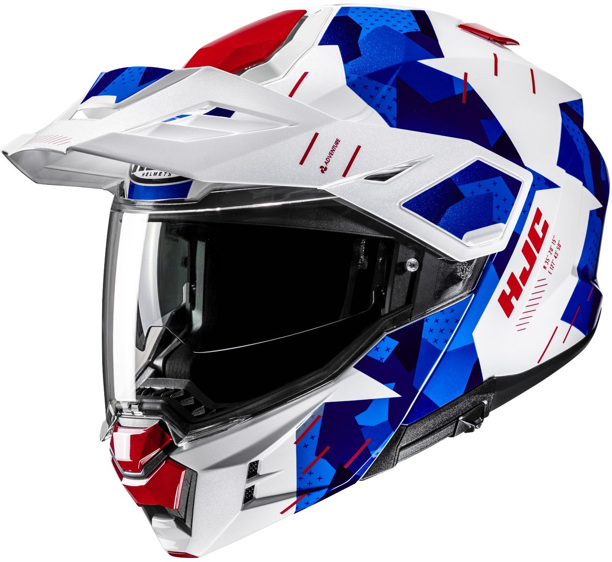 HJC i80 Roki Wit Rood Blauw Adventure Motorhelm - Maat M - Helm
