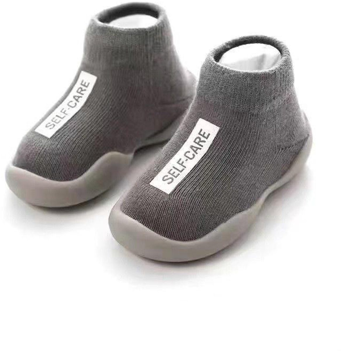 Antislip Baby Schoentjes - Eerste Loopschoentjes - Baby cadeau - Maat 20.5 - 12-18 Maanden - 13 cm - Grijs