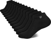Pierre Cardin® - Heren Sneakersokken Katoen - Enkelsokken - Korte Sokken - Multi Pack - 12 Paar - Zwart - Maat 39-42