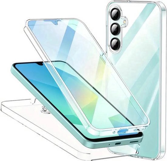 Coque transparente avec protection à 360° pour un smartphone avec un écran clair.