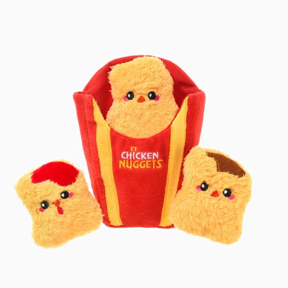HugSmart – Food Party – Chicken Nuggets – Honden speelgoed – Speelgoed voor honden – Interactief hondenspeelgoed – Snuffel speelgoed – Fast food – Kipnuggets – Piep speelgoed – Zoek speelgoed voor honden – honden – puppy – puppy speelgoed