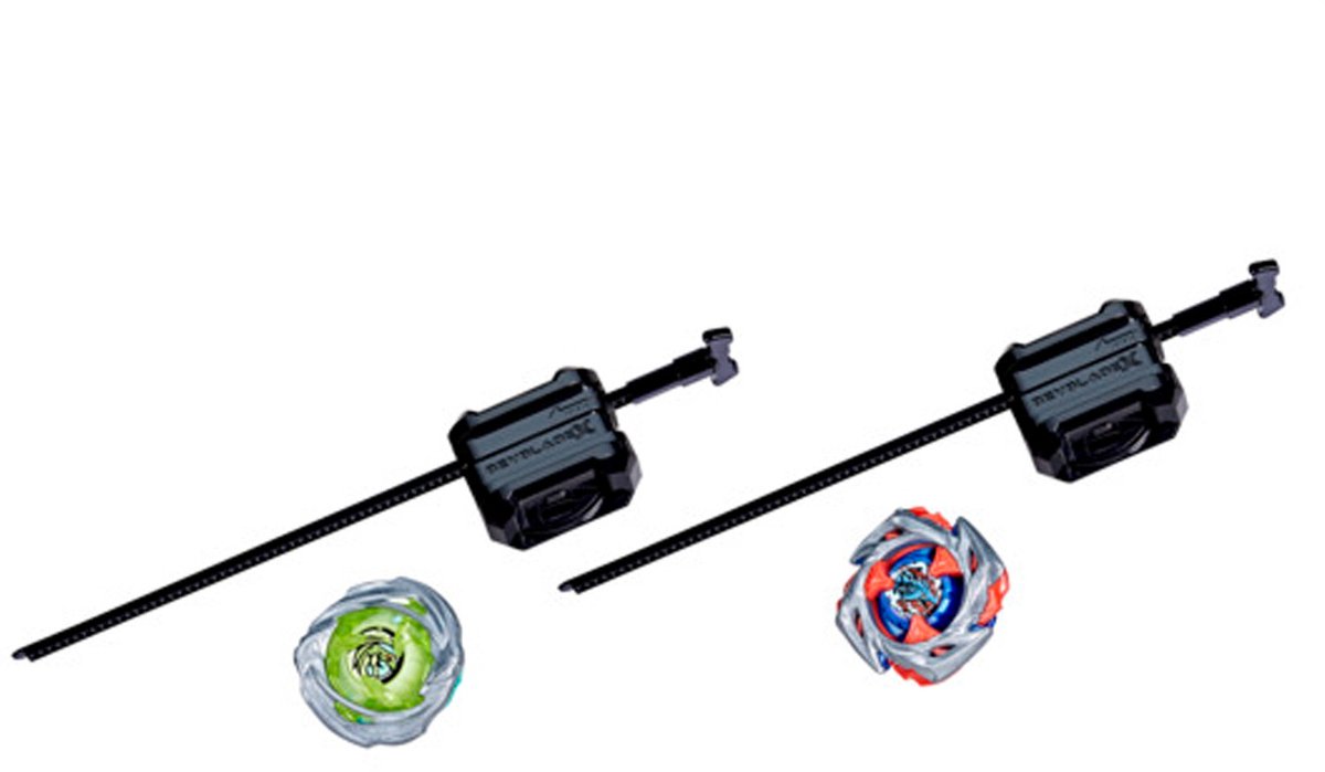 Beyblade X Drop Attack Battle-set met Beystadium - 2 rechtsdraaiende speeltollen en 2 launchers — afbeelding 5