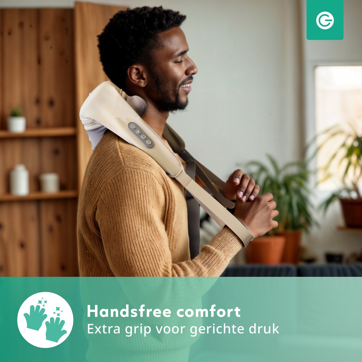 Massage Apparaat Rug en Nek Draadloos - Shiatsu - Nekmassage - Schouders - 25W - Wit - Silvergear thumbnail 6