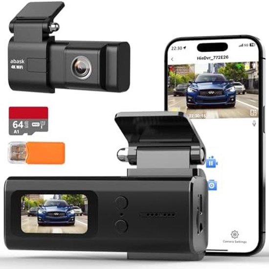 Volam 3-kanaals dashcam voor parkeerbewaking met FHD infrarood nachtzicht WDR G-sensor
