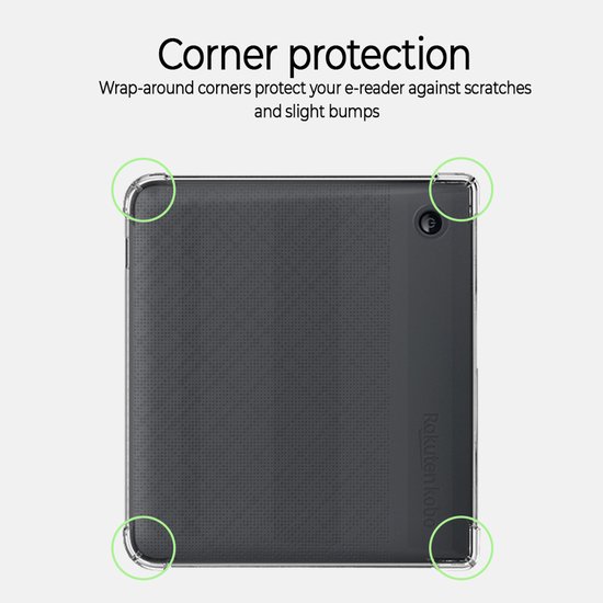 Lunso Geschikt voor Kobo Libra Colour hoes (7 inch) - TPU Backcover - Transparant van Lunso — afbeelding 5