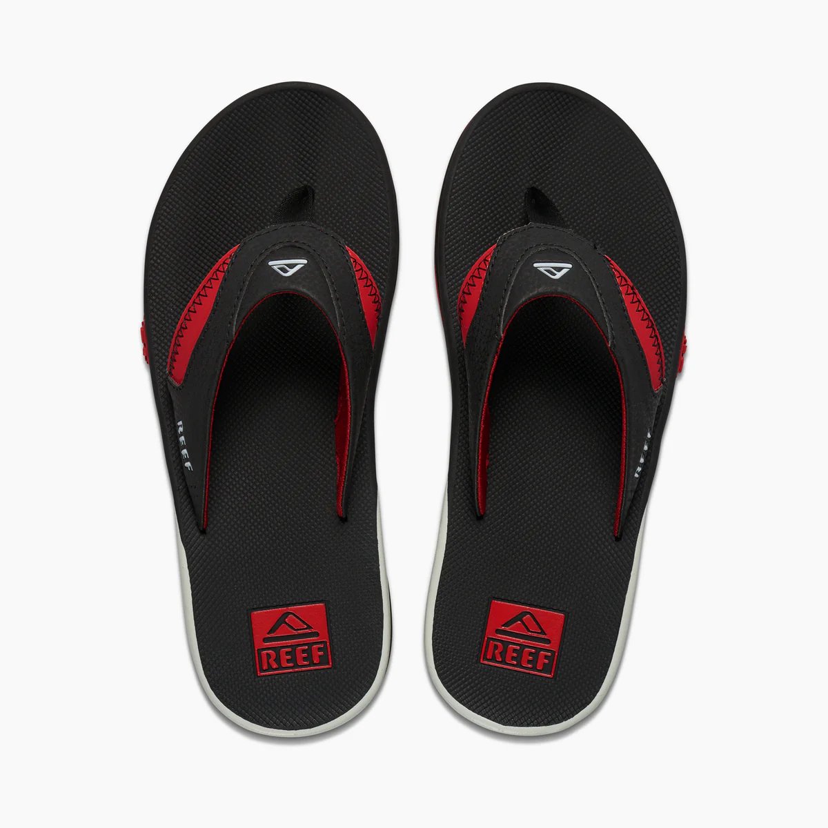 Reef Heren Slipper model Fanning Pregame - Zwart/Rood/Wit - Maat 40