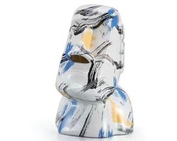 Luxe Witte Marmerlook Moai Tissue Box Houder – Elegant Design Accessoire voor Thuis, Hotel of Praktijk – Premium Kwaliteit