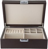 Emilie collection - sieradendoos - luxe juwelendoos - bruin - beautycase - maat medium