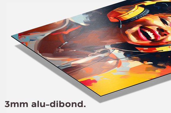 Affiche abstraite de fille gameuse en couleur | Affiche couleur abstraite | Affiche de Game Girl | Affiche colorée | Affiche artistique | 60x90cm | 2344MT | DIBOND 3mm | Plaque d'aluminium | Panneau mural en métal