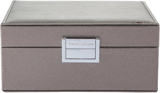 Collection Emilie - boîte de rangement - argent métallisé - boîte de rangement de luxe pour bijoux et accessoires - taille petite