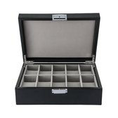 Bol.com Emilie collection - horlogedoos - zwart - luxe opbergdoos voor 10 horloges - maat medium aanbieding