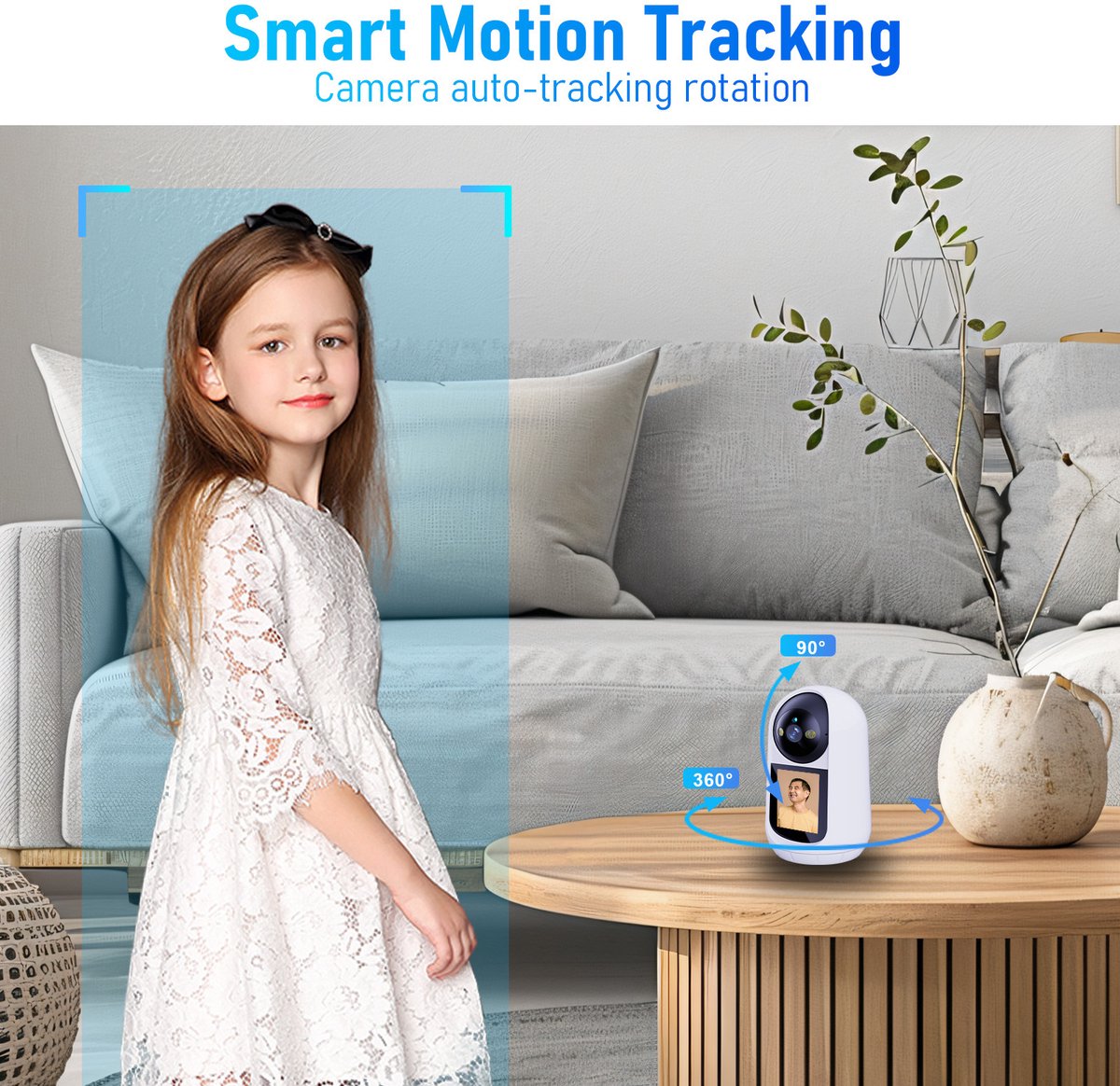 Babyfoon met Camera - Tweeweg Video & Audio - Baby Monitor - Lichaamstracking - WiFi Camera - Beweging Detectie & Alarm – foto 5