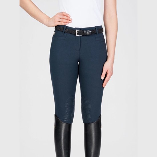 Pantalon d'équitation Equiline Ash X-Grip genoux Bleu marine (002) - 44 IT/40 NL