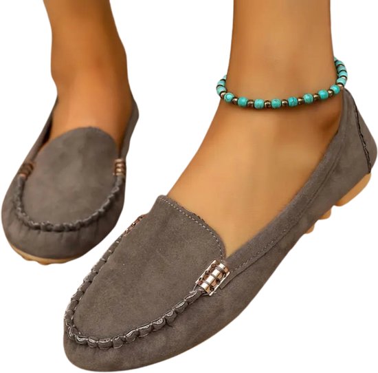 Bovista Loafers Dames - Met Hak - Damesschoenen - Instappers - Grijs - Maat 38
