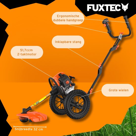 FUXTEC Bosmaaier Benzine - Grastrimmer op wielen - 62cc - 2-takt - FX-FSR162 van FUXTEC — afbeelding 4