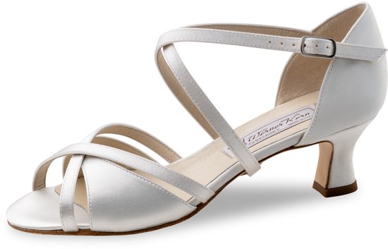Werner Kern July LS Dansschoenen Dames met Lage Hak 5,5 cm - Bruidsschoenen - Lederen Zool - Open Teen - Latin, Salsa, Ballroom, Bruiloft - Werner Kern - Wit - 38 2/3