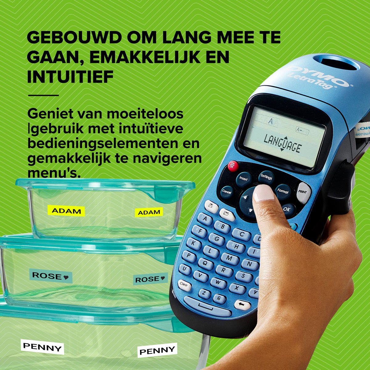 DYMO LetraTag LT-100H Labelprinter - Labelmaker met ABC-toetsenbord voor thuis en op kantoor - Blauw thumbnail 2