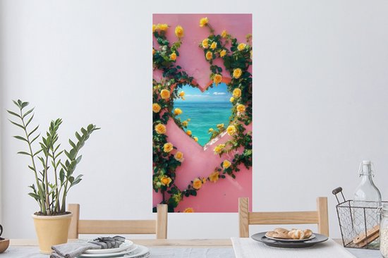 Muurstickers - Sticker Folie - Hart - Zee - Muur - 40x80 cm - Plakfolie - Muurstickers Kinderkamer - Zelfklevend Behang - Zelfklevend behangpapier - Stickerfolie