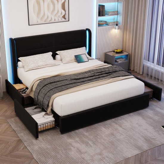 Bed 160 x 200 cm met lade, tweepersoonsbed