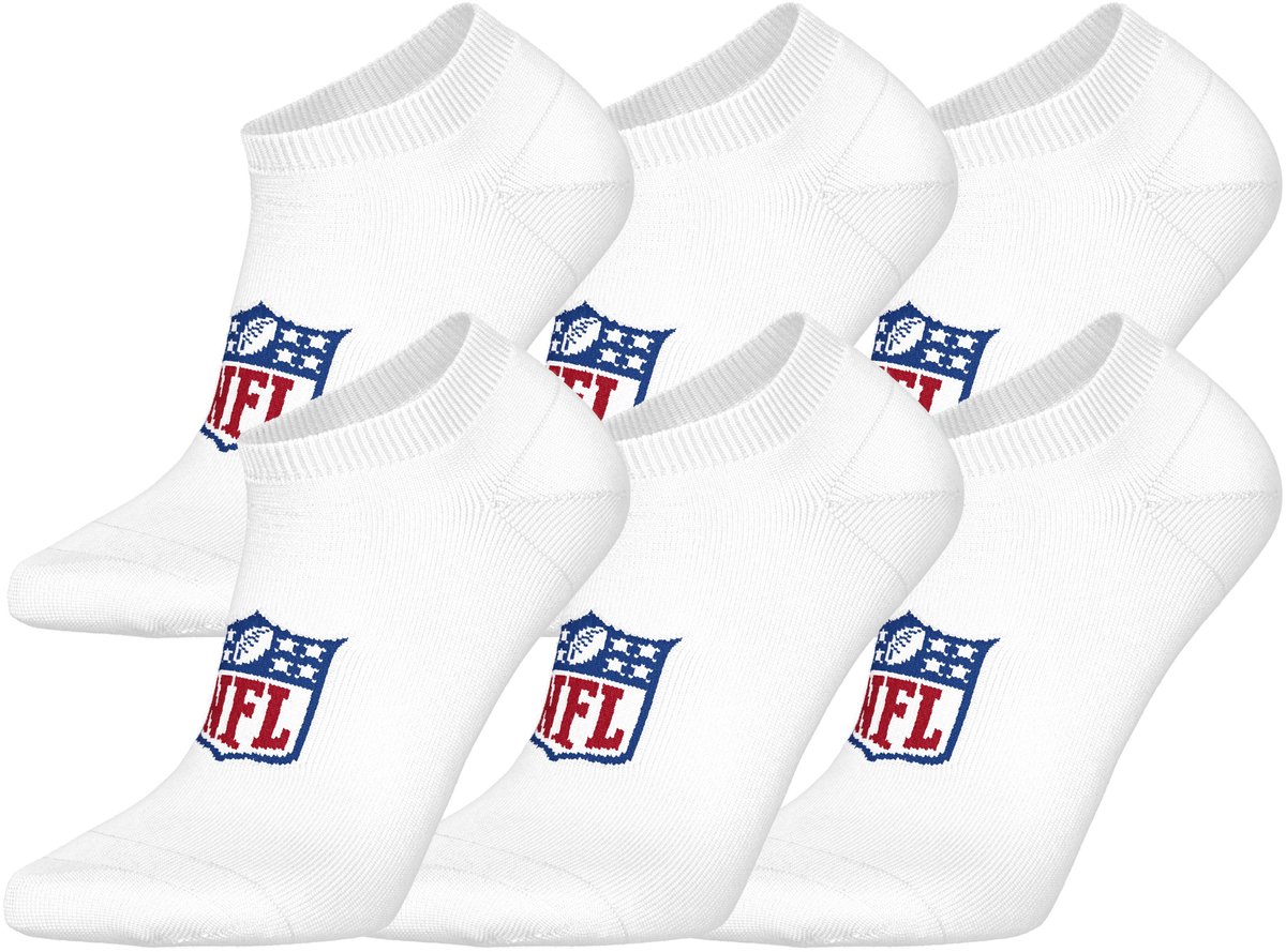 NFL SHIELD Sneaker Socks - 6-pack - Wit - Maat 35/38