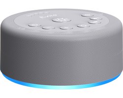 Evite White Noise Machine Baby - Witte Ruis Machine - 30 Geluiden - Slaaptrainer met 8 Kleuren - Grijs