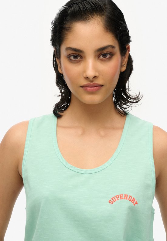Superdry Essential Logo Gd Mouwloos T-shirt Groen S Vrouw