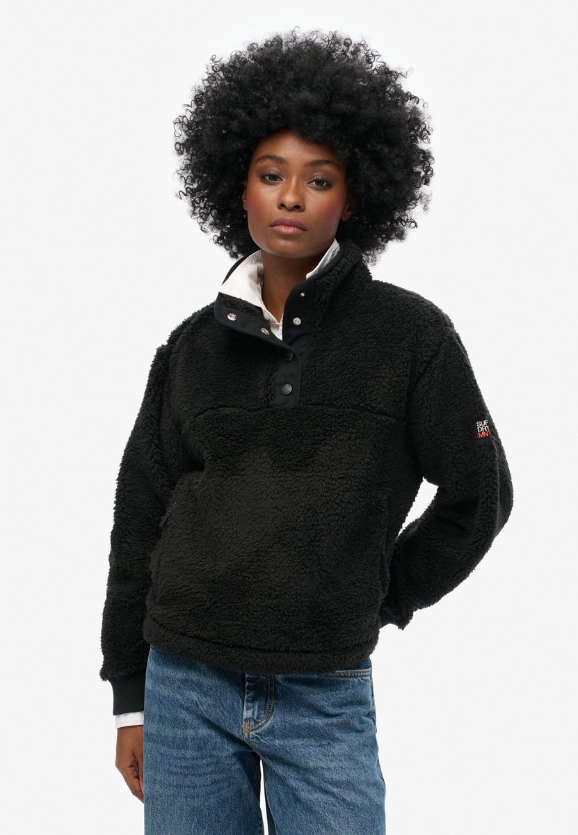 Superdry Superzachte trui met halve rits Dames Truien Zwart