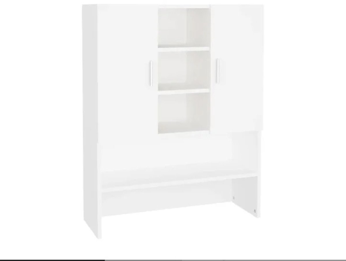 DeXem - wit wasrek. Wasmachinemeubel 70,5x25,5x90 cm wasmachinekast - wasmachine ombouw - wasmachine opberg kast - wasmachine verhoger -