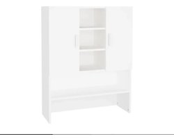 DeXem - wit wasrek. Wasmachinemeubel 70,5x25,5x90 cm wasmachinekast - wasmachine ombouw - wasmachine opberg kast - wasmachine verhoger -