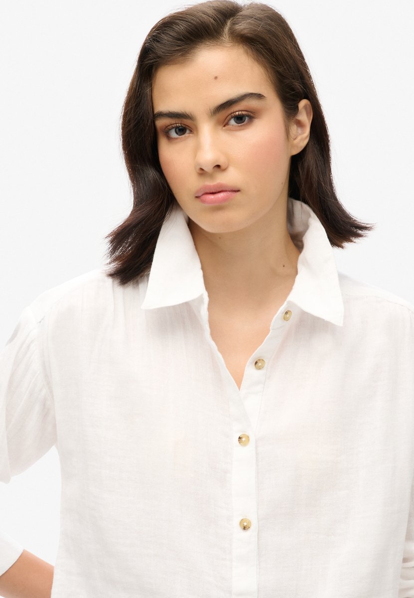 Superdry Lang strandoverhemd Dames Shirts Wit