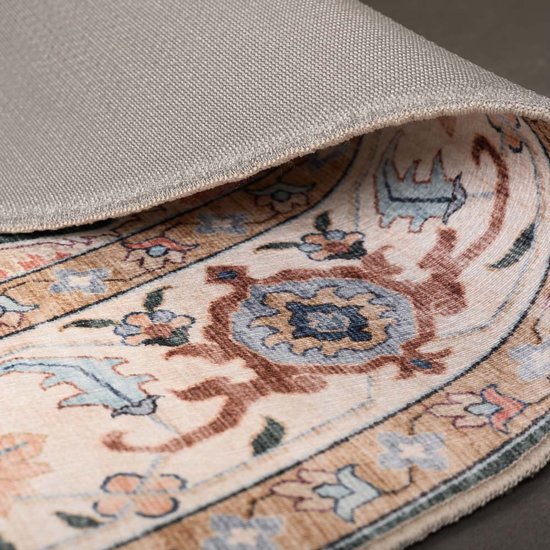 Tapis d'extérieur ovale Vintage - Valenca Fino vert/rouge 230x330 cm