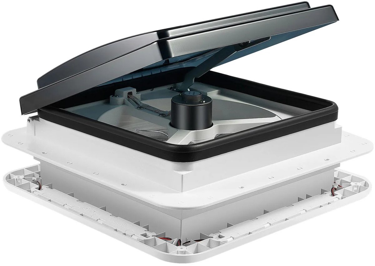 Dakraam Ventilator - Dakventilator - Caravan - Camper - LED verlichting - Insectenbestendig net - 12V RV