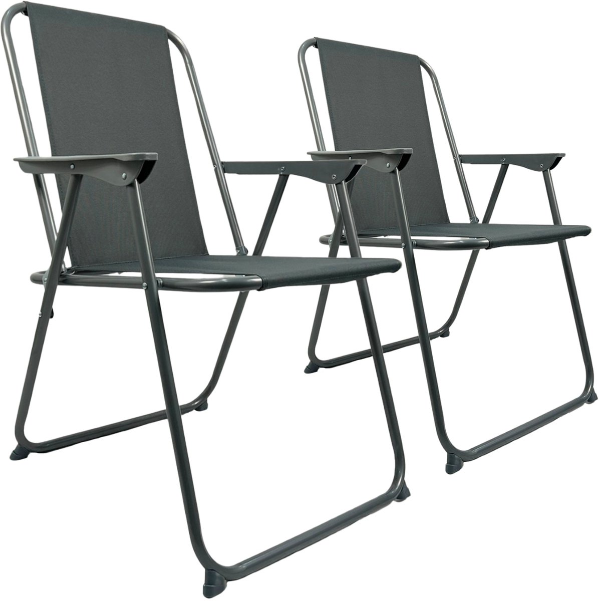 EASTWALL Opvouwbare Kampeerstoel - 2 stuks - Multifunctionele Vouwstoel - Max 100 kg - Campingstoel - Zitbreedte 43 cm - Tuinstoel Inklapbaar - Klapstoel -Strandstoel - Visstoel - Grijs