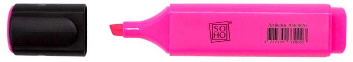 SOHO Tekstmarker - Markeerstift - Highlighter - Beitelpunt - Roze