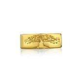Tree of Life gepolijste zilveren ring voor vriendin 14K Verguld