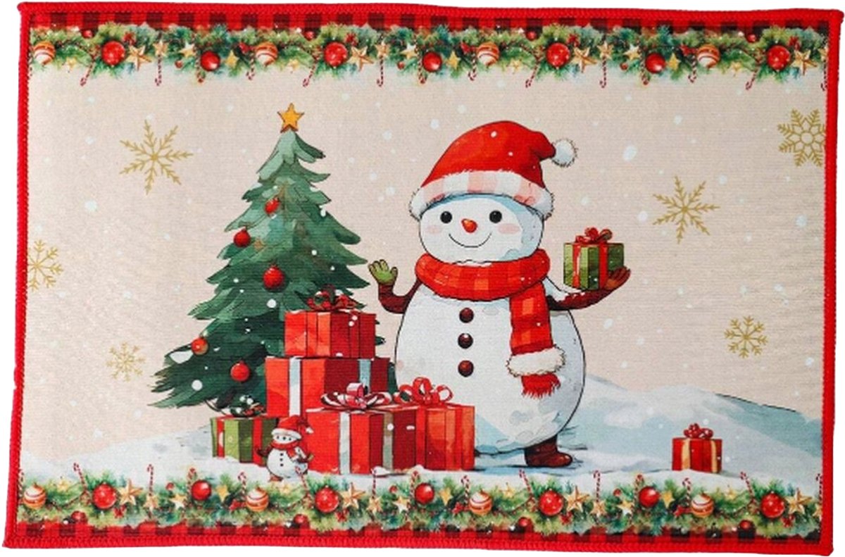 Kerstvloermat kerstdeurmat antislip tapijt kerstman patroon deurmat