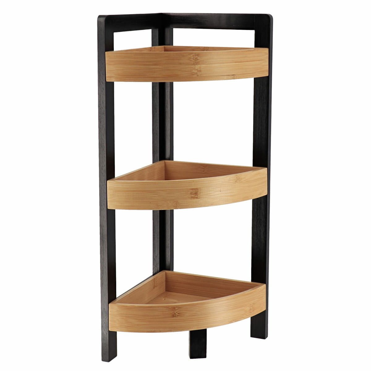 Tendance Hoekkast - 3 planken - hout / zwart - 61 x 23 cm - opbergkast / wandkast