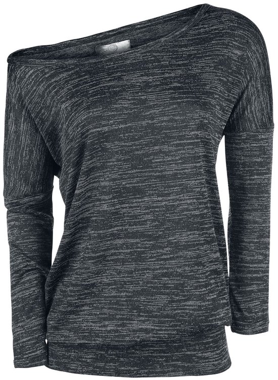 R.E.D. Rock-Engineered Design Grijs gevlekt basisshirt met lange mouwen - Dames - M