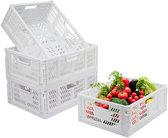 My Ninki ® Ruimtebesparende Opvouwbare Opbergkisten Set van 4 voor Thuis en Kantoor